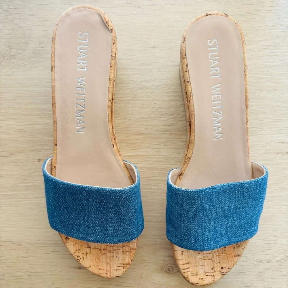 Stuart Weitzman Blue‎ Wedge Sandals - Picture 3 of 9